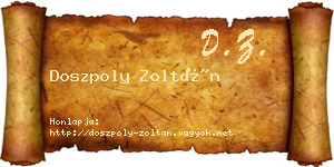 Doszpoly Zoltán névjegykártya