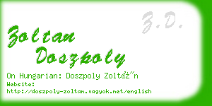 zoltan doszpoly business card